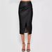 Women's PU Split Skirt High Waist Zipper Pile Pleated Leather Skirt Sexy Hip Skirt_ecoleips.com