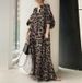 Bohemian Leopard Print Shirt Dress – Oversized Batwing Sleeves & High Neckline, Flowy Maxi Dress For Women (Yellow/Black/3rd Color, S-4xl)_ecoleips.com