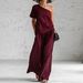 2026 Spring/Summer Off-Shoulder Fashion Top And Wide Leg Pants Set for Women Casual Independent Websites European And American Style_ecoleips.com
