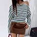 European American Best-selling Striped Long-sleeve T-shirt Women, 2025 Autumn And Winter New Fashion Lace Trim Knit Top_ecoleips.com
