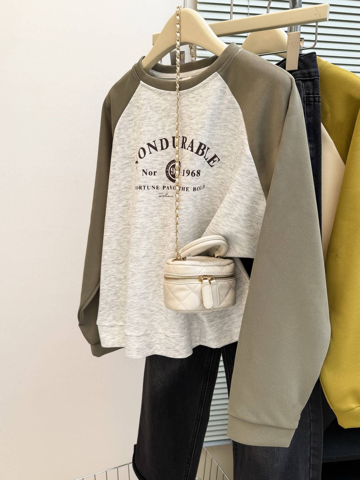 European American Style Real Shot Raglan Sleeve Sweatshirt For Women, Spring And Autumn 2025 New Model, Loose Fit,_ecoleips.com