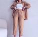 Women's Clothing Women's Summer Wrinkled Cloth Long Sleeved Casual Style Shirt High Waist Wide Leg Pants Set_ecoleips.com