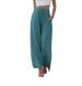 Suitable For All Seasons Plus Size Women's Linen Loose Casual Pocket Drawstring Wide Leg Pants Women_ecoleips.com