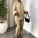 Women’s Clothing Autumn And Winter Fashion Style Solid Color Large Size V Neck Long Sleeved Tops And Pants African Suit_ecoleips.com