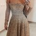 Women's Clothing Sparkling Tube Top Long Sleeve Tube Top Dress Long Dress_ecoleips.com
