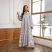 Verve ZD031 Saudi Muslim Women's Clothing Kaftan Flower Print Beaded Arab Dress Abaya_ecoleips.com