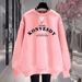 Women's Crew Neck Sweatshirt Fleece Lined Thickened Casual Top Loose Stylish Versatile for Spring Autumn Winter_ecoleips.com