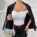 Women's Clothing Fishbone Corset Strapless Camisole Tank Top Off-the-Shoulder Short-Sleeved Vacation Style_ecoleips.com