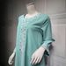 Elegant Long Sleeve Embroidered Loose Fit Arabic Dress For Women - Light Blue, Comfortable & Stylish Middle Eastern Fashion_ecoleips.com