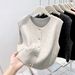One-piece Drop-ship Single-breasted Knitted Cardigan Women, Soft Cozy Vest, Simple Top For Spring, Autumn, And Winter,_ecoleips.com