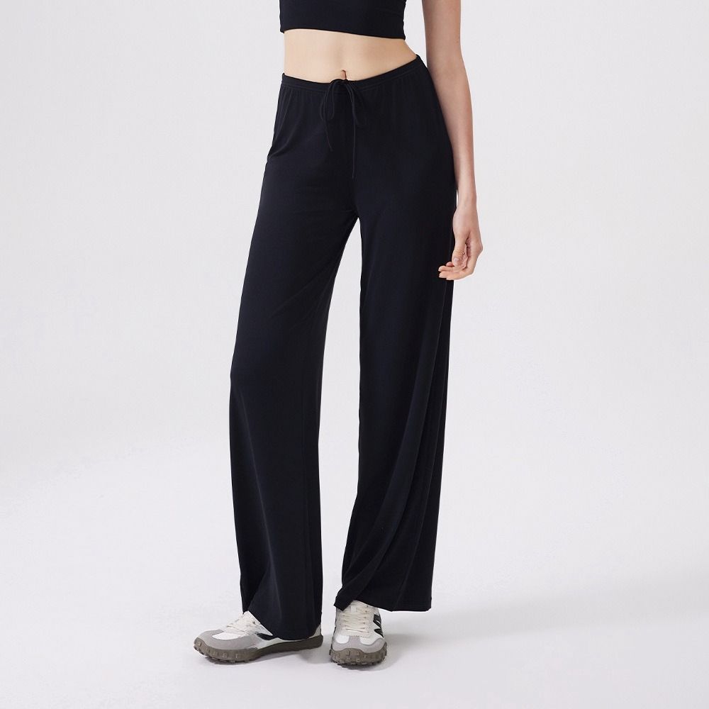 K Cooling Wide-leg Sports Pants; Anti-bacterial Loose And Slim-fitting Draped Sports Pants For Outdoor Running And Yoga; Straight-leg Pants_ecoleips.com