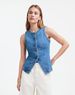 Women's Clothing Summer Women's Sleeveless Slim Fit Denim Vest Round Neck Shoulder Vest For Formal & Casual For Women_ecoleips.com