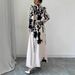Women's New Hot Sale Fashion Slim Long Skirt Printed Waist Long Sleeve Dress_ecoleips.com