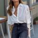 Spring/Summer Women's Solid Color Lace Patchwork Blouse Casual Elegant Fashion Normcore Minimalist Office Lady Street Style_ecoleips.com