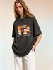 Retro Washed Loose Fit Tee, Comfortable Short Sleeve Round Neck T-Shirt For Everyday Street Fashion_ecoleips.com