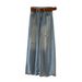 Women's High-Waisted Ripped Jeans Washed Loose Fit Slimming Design Versatile Stylish Long Pants Summer New Style_ecoleips.com