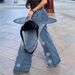Women's Floral Print Denim Pants – High-Stretch Cotton, Relaxed Fit, Boho-Chic Streetwear (S-XXL, Mid-Rise, Classic Blue Wash)_ecoleips.com