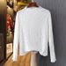 Women's Clothing Stand Collar Long Sleeve T Shirt Pleated Top_ecoleips.com