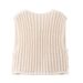 Aria Basics European And American Style For Women, Casual Loose Cardigan, Fashionable Versatile Vest Top, Sleeveless Knitted Sweater_ecoleips.com