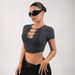 Voya Women's Personalized Trendy T-shirt For Spring/Summer 2026, Short Outerwear, Exposed Umbilical Style Top_ecoleips.com