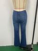 Women's Punk Western Flared Jeans – Retro High-Waisted Bootcut Denim Pants With Distressed Details_ecoleips.com