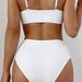 Elegant Pearl-Embellished High-Waist Bikini Set – Classic White Swimwear For Women, Comfort & Style (S-L, Soft Removable Pads)_ecoleips.com