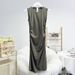 Women's Slim Fit Sleeveless Bodycon Midi Dress Stretchy round Neck Tummy Control Casual Office Dress_ecoleips.com