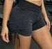 Textured Bubble Fabric Yoga Outfit Crisscross Front Sports Bra Cross V Waist Adjustable Side Tie Ruched Shorts Training Running Fitness Set_ecoleips.com