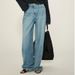 Women's Clothing Spring And Autumn Gold Button Loose Straight Casual Pants High Waist Mopping Pants_ecoleips.com
