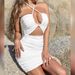 2025 Cross-Border Women's European And American Style Cross-Strap Hollow Out Bodycon Slim Sexy Dress_ecoleips.com