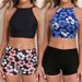 High-Waist Women's Bikini Set - Sexy Modest Full-Coverage Swimwear Supportive Top And Briefs 80% Nylon 20% Spandex Black Blue_ecoleips.com
