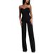 Women's Elegant Solid Color Strapless Jumpsuit Sleeveless One-Piece Romper Wide-Leg Pantsuit_ecoleips.com