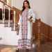 Muslim Robe Ethnic Long Skirt Printed Gilded Beaded Elegant Women's Robe_ecoleips.com