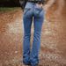 Women's Blue Embroidered Wide Leg Stretch Jeans Loose Fit Back Pocket Cross Border European American Denim Jeans_ecoleips.com