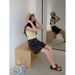 Women's High Waisted A-Line Shorts - Breathable Cotton Tencel Blend, Korean Style Casual Bermuda Shorts For Summer_ecoleips.com