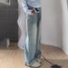 Light-colored Wide-leg Jeans Women, 2025 Spring-summer New Style, High-waisted, Loose-fitting, Slimming, Straight-leg,_ecoleips.com