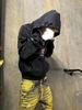 Unisex American Street Style Dark Hoodie with Detachable Frayed Edges American Flag Print Sweatshirt for Women_ecoleips.com