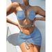Women's Clothing new split swimsuit solid color three piece bikini Bikini ladies swimsuit_ecoleips.com