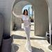 Women's Clothing Summer New Sexy Girl Slim Mesh Perspective One Shoulder Long Sleeve Long Dress_ecoleips.com