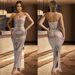 Elegant Solid Color Sleeveless Dress With Rhinestone Detailing For Women - High Waist Long Dress, Office Wear & Evening Party Outfit_ecoleips.com