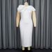 Women’s Clothing banquet evening dress round neck sleeveless shape flower dress Party dress_ecoleips.com