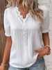 K New Vacation Fashion Hollow Out Short Sleeved Women's Shirt. No Accessories_ecoleips.com