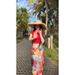 New Girl Set For Women Summer Hot Beach Island Vacation Style Backless Short Sleeve Top Printed Skirt_ecoleips.com