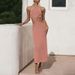 Backless Halter Maxi Dress – Elegant Cutout Evening Gown For Beach Clubs & Mediterranean Escapes_ecoleips.com
