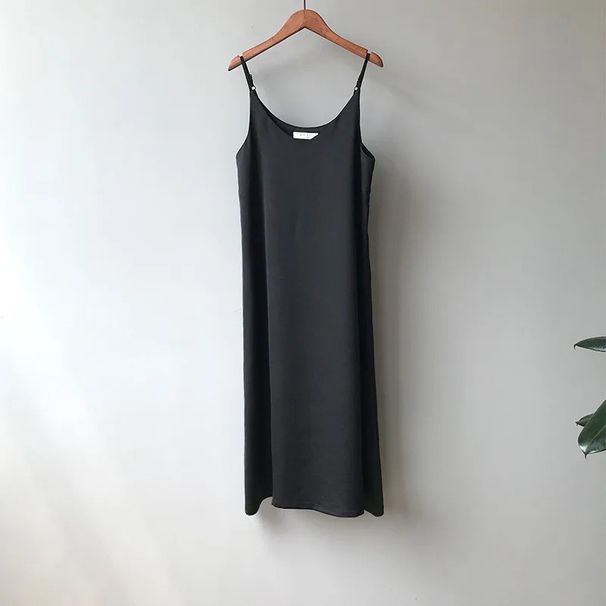 Spring/Summer Retro Satin Long Dress European American Style 2025 Feminine Base Layer Slip Dress French Style_ecoleips.com