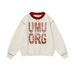 T1132 High-end Street Style American Retro Women's Loose-fit Sweatshirt With Letter Pattern And Slimming Design, Round_ecoleips.com