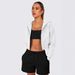 Cross-Border Foreign Trade Hot-Selling Women's Short Fashion Street Style Long-Sleeve Loose Hooded Sweatshirt For Autumn_ecoleips.com