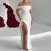 Summer Strapless Long Dress Off-the-Shoulder Backless Slit Design European And American Style Sexy Dress for Women_ecoleips.com