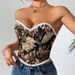 Sexy Fishbone Bra Retro Vest Cross Strapless Printed Tie-Up Top For Hot Girls Women's Clothing_ecoleips.com