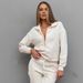 Casual Women's Suit, Solid Color Long-sleeved Zipper Loose Top, Lace-up Trousers Two-piece Set_ecoleips.com